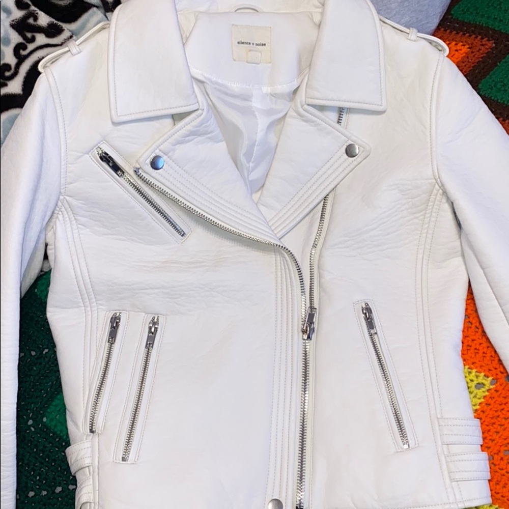 White “leather” moto jacket